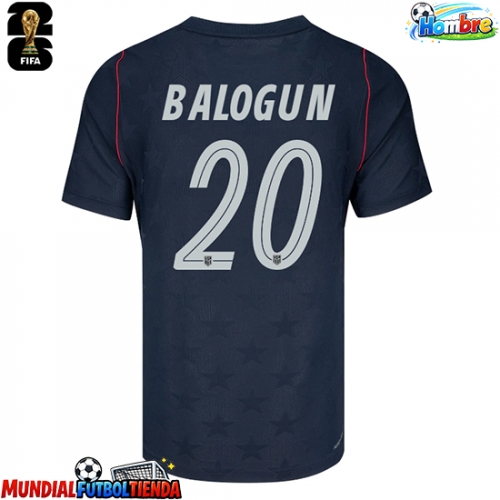 Camiseta Estados Unidos Folarin Balogun #20 Segunda Equipación Replica Mundial 2026 mangas cortas